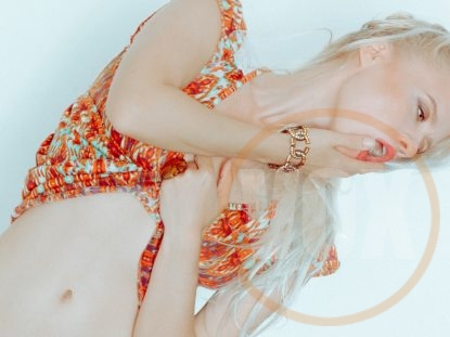 25 Forbidden Lil Orange Dress images ft. Petite Ukrainian Model Masha Poses 3